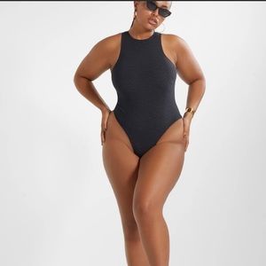 FENDIxSKIMS Black Textured Bodysuit